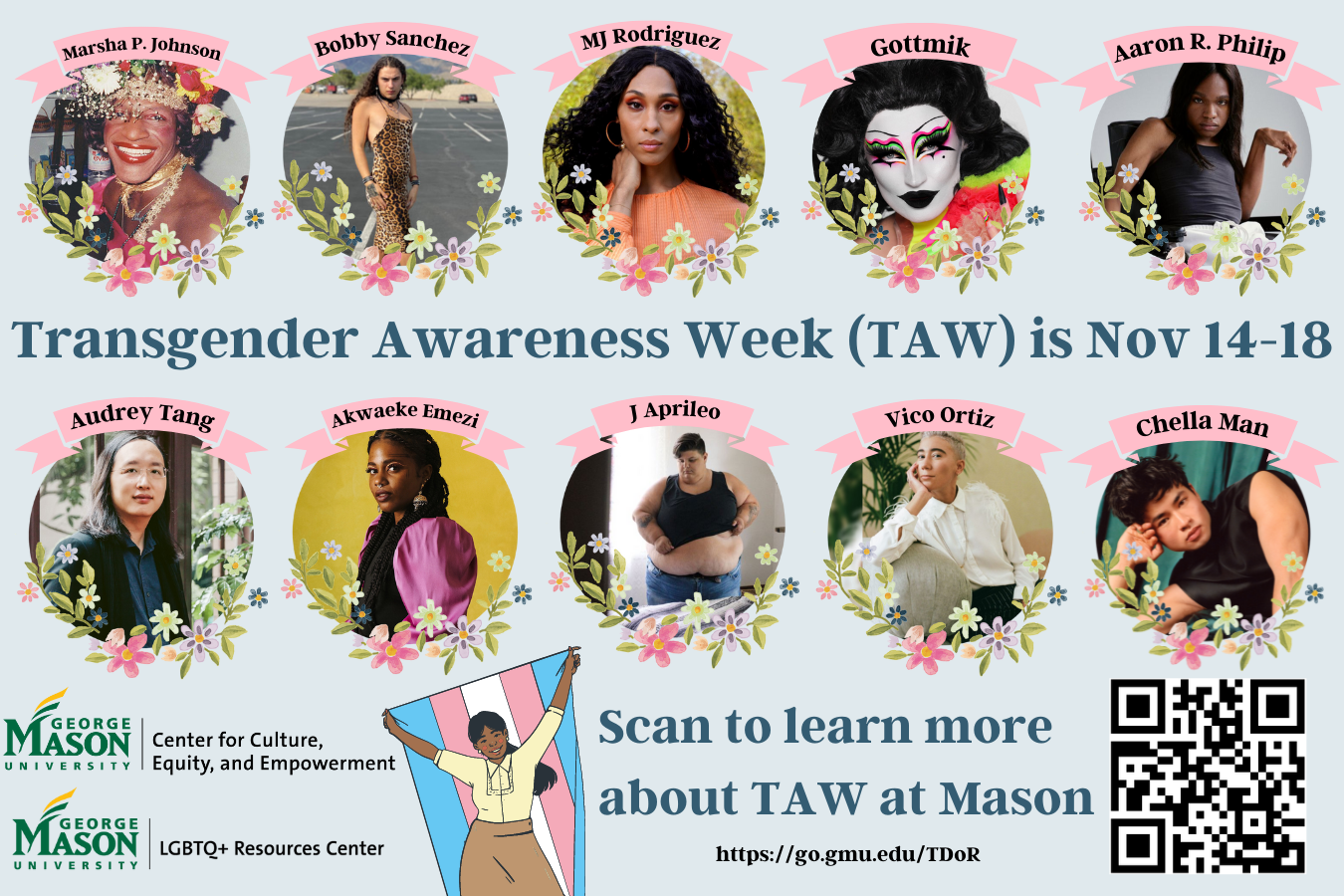 During Transgender Awareness Week (November 14-18), we are highlighting 10 trans and non-binary activists and advocates, pictured here.